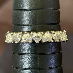Moissanite Platineve Heart Band Ring .63ctw DEW